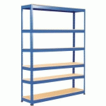 RAYONNAGE MANUTAN RAPID 1 2440X1830X610 6 TAB AGGLO BLEU