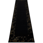 TAPIS, LE TAPIS DE COULOIR GLOSS MODERNE 408C 86 CADRE ÉLÉGANT, GLAMOUR, ART DECO NOIR / OR BLACK 80X300 CM