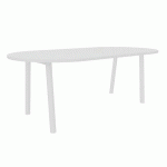 TABLE CONGRES 210X102 OBLONG BLANC 25MM PIEDS BLANC