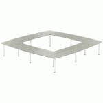 TABLE RÉUNION ATEM 400 X 400 CM PIED ROND BLANC /CHÊNE GRIS - MBA