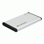 TRANSCEND STOREJET 25S3 BOÎTIER DISQUE DUR/SSD ARGENT 2.5 ALIMENTÉ PAR PORT USB