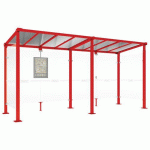 ABRI BUS MILAN 5 M - 2 BARDAGES LATÉRAUX - ROUGE 3020 - PROCITY