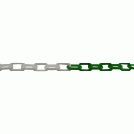 CHAÎNE DE SIGNALISATION PLASTIQUE BLANC ET VERT - Ø8MM - LONGUEUR 25M VISO