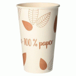 GOBELET EN CARTON PURE - ZÉRO PLASTIQUE - 40/49,7 CL - LOT DE 100