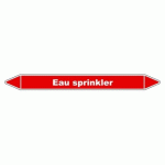 LOT DE 3 - MARQUEUR DE TUYAUTERIE - SPRINKLER - NFX 08-105 - VINYLE LAMINÉ 250 X 26 MM