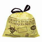 SAC POUBELLE 15 LITRES NF DÉCHETS HOSPITALIERS À LIENS COULISSANTS HOSTOSACS JAUNE - 500 SACS