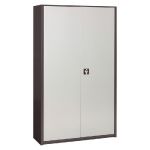 ARMOIRE MÉTAL CLASSTOUT - A PORTES BATTANTES - H. 198  X  L. 120 CM - CORPS ANTHRACITE - PORTES ALUMINIUM