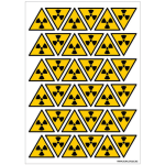 SIGNALETIQUE.BIZ FRANCE - AUTOCOLLANTS DANGER RISQUE IONISANT (C0047TPL). PLANCHE DE 36 STICKERS DANGER RADIATIONS DE 5 CM OU DE 16 STICKERS DE 7 CM