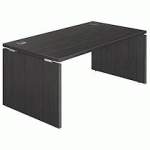 BUREAU DROIT L 160 X P 90 CM, PIÈTEMENT PLEIN BOIS - MILANO - NOIR
