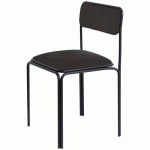 CHAISES BISTROT ASSISE SIMILI-CUIR NOIR - MEET BY PAPERFLOW