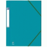 CHEMISE 3 RABATS OXFORD EUROFOLIO+ PRESTIGE A4 AVEC ÉLASTIQUE COUVERTURE CARTE  BLEU AQUA - LOT DE 10