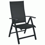 FAUTEUIL ELEGANCE MULTIPOSITIONS TPEP/ALU - NOIR/GRAPHITE - PROLOISIRS