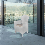 FAUTEUIL MODULABLE EFFET ROTIN, MADE IN ITALY, 60 X 58 X 89 CM, COULEUR BLANC