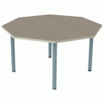 TABLE CARÉLIE MOB OCT Ø120 T4 STR POLY. ÉRABLE G. BEIG/LAGON - MOBIDECOR