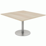 TABLE CONFÉRENCE ELGA PIED COROLLE 120X113 PLATEAU STRATIFIÉ ACACIA/ALU - MANUTAN COLLECTIVITÉS