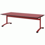 TABLE MALIBU 180X80 T3 DL ST ANTIB ROUG U321/NOIR ROUGE 3020