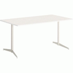TABLE TAMARIS 180 X 80 PL.BLANC/BLANC PIET.BLANC/TRANSP.