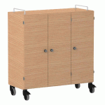 ARMOIRE BASSE SHIFT+ LANDSCAPE MÉLA. 9 CASES - 3 PORTES - CHÊNE - VERT CLAIR - MANUTAN COLLECTIVITÉS