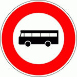 PANNEAU ACCÈS INTERDIT AUX TRANSP. EN COMMUN-450MM-CL2 - KELIAS