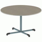 TABLE BANDANA ROND Ø120 T5 PC STR POLY. ÉRABLE G. BEIG/LAGON - MOBIDECOR