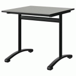 TABLE MALIBU 80X80 T6 DL STR ISOSON GRIS 1400/NOIR NOIR 9005 - MANUTAN EXPERT