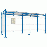 ABRI BUS PROVINCE 5 M 2 BARDAGES LAT. POMMEAU INOX BLEU 5010 - PROCITY