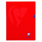 CAHIER PIQUÉ CLAIREFONTAINE MIMESYS 24 X 32 CM GRANDS CARREAUX 96 PAGES - ROUGE
