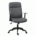 CHAISE DE BUREAU AUSTIN - TISSU - AVEC ACCOUDOIRS - MÉCANISME BASCULANT CENTRÉ - PIEDS NOIR