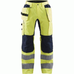 PANTALON ARTISAN STRETCH HAUTE VISIBILITÉ JAUNE/MARIN C68 - BLAKLADER