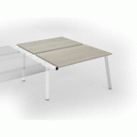 PÔLE DE 2 BUREAUX ECLA CHÊNE GRIS L 140 X P 80 CM PIÈTEMENT MÉTAL BLANC - ÉLÉMENT SUIVANT