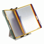 PROTÈGE-DOCUMENTS PIVOTANT PUPITRE DJOIS BY TARIFOLD PVC A4 10 POCHETTES - 20 VUES COULEURS ASSORTIES
