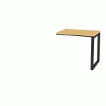 RETOUR P/TABLE OFFICE PRO PIED CARRE 80X60 CM HÊTRE PIED NOIR