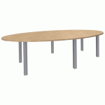 TABLE OVALE LOUNGE 6 PIEDS 280X140 CM CHÊNE CLAIR/ALUMINIUM - SIMMOB