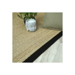 TAPIS JONC DE MER KALAPA FIN PANAMA - GANSE NOIRE - 200 X 200 CM