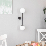 ALDEX APPLIQUE ALISON, À 2 LAMPES, NOIRE/BLANCHE, 60CM