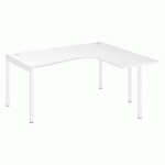 BUREAU COMPACT SQUADRA L 160 M RETOUR À DROITE PLATEAU BLANC PIÉTEMENT BLANC