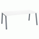 BUREAU MANAGER ECLA BLANC PIÉTEMENT MÉTAL ALUMINIUM