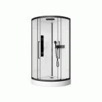 CABINE DE DOUCHE HYDROMASSANTE 1/4 ROND 90 CM - PORTE COULISSANTE AURLANE