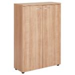 MEUBLE MI-HAUT PORTES BATTANTES  - L.80 X 35 X H. 120 CM - FINITION NOYER