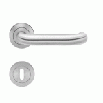 POIGNÉES DE PORTE SUR ROSACES RONDES SÉRIE ER17 CRÈTE XL - INOX SATINÉ -CLÉ L KARCHER DESIGN