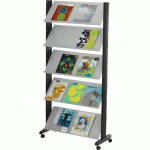 PRÉSENTOIR MOBILE ECO TRIPLE FACE COLORIS ANTHRACITE/GRIS - MANUTAN COLLECTIVITÉS