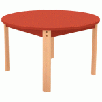 TABLE ERGO RONDE T1 - ROUGE/HÊTRE - MANUTAN COLLECTIVITÉS