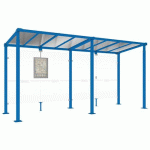 ABRI BUS MILAN 5 M SANS BARDAGES LATÉRAUX - BLEU 5010 - PROCITY