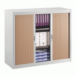 ARMOIRE À RIDEAUX DÉMONTABLE DÉCOR H 100 X L 120 CM CORPS ALUMINIUM / RIDEAUX HÊTRE