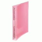 LOT DE 2 - CLASSEUR 4 ANNEAUX PLASTIFIÉ VIQUEL PROPYSOFT PERSONNALISABLE A4 - DOS 3,5 CM ROSE TRANSLUCIDE
