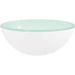 LAVABO VERRE TREMPÉ 30X12 CM BLANC