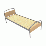 LIT THELIA TÊTE/PIED PANNEAU SOMMIER AGGLOMÉRÉ 80X200CM ALU/CHÊNE CLAIR - MANUTAN COLLECTIVITÉS