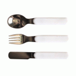 LOT DE 12 - FOURCHETTE ENFANT MANCHE ABS EN BLANC