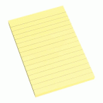 LOT DE 6 - BLOC-NOTES LIGNÉ REPOSITIONNABLE JAUNE VIF BRUNEAU 100 X 150 MM - BLOC DE 100 FEUILLES
