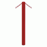POTELET CARREFOUR Ø 76 MM CHAINES 2 ANNEAUX GALVA ROUGE 3004 - PROCITY
